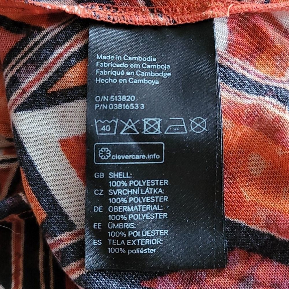 H&M Conscious Orange Cream Print Tank Medium (6861) - Picture 4 of 4